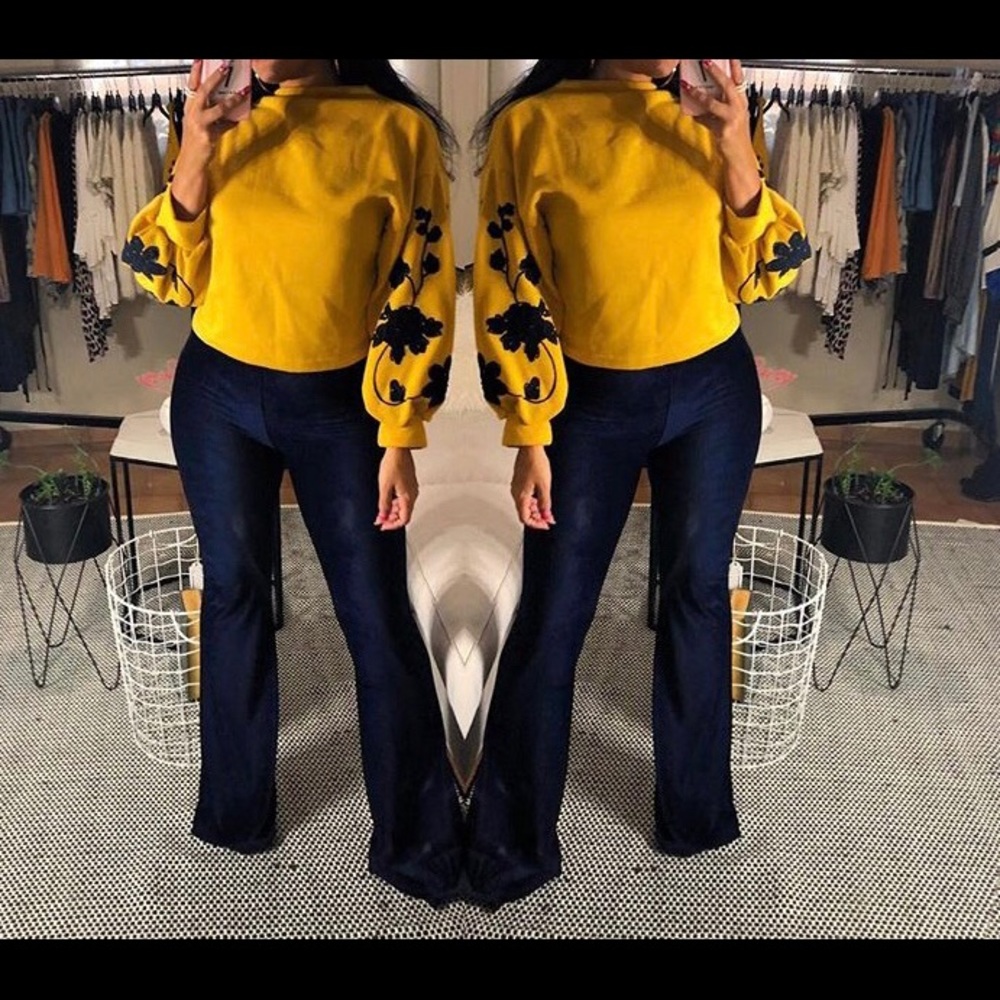 Mustard ruffle blouse - Picture 7 of 7